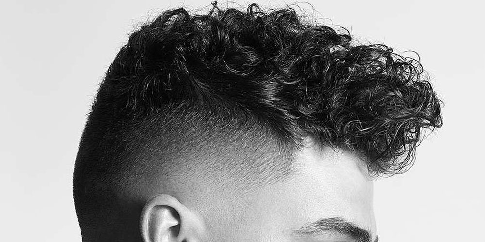 curly hair with fade