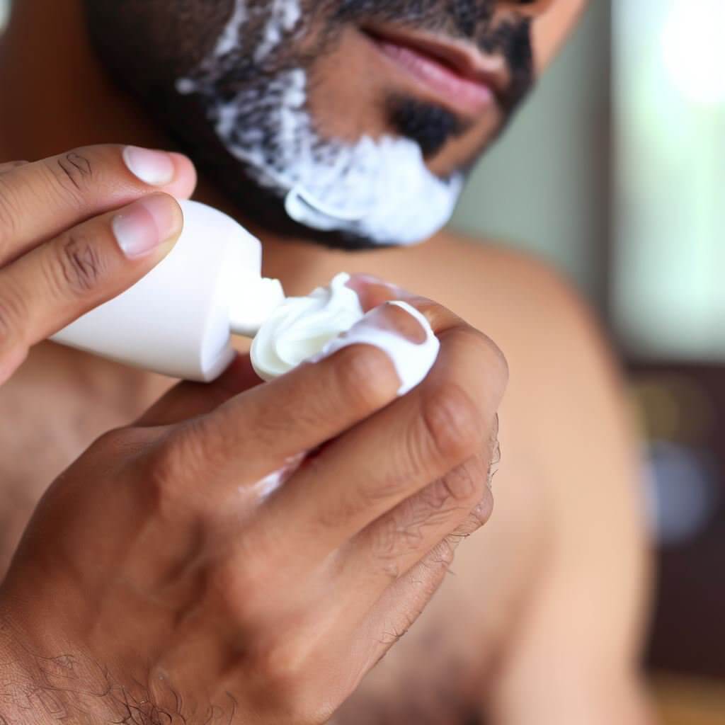 Hidratante pós-barba para acalmar a pele após a raspagem.