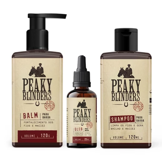 Kit Shampoo Balm e Oleo para Barba Peaky Blinders
