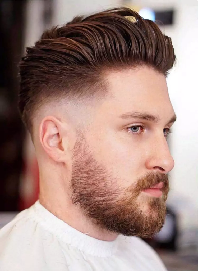 slicked back fade