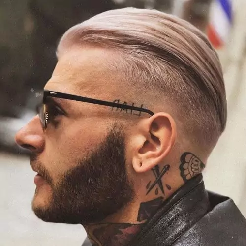 slicked back